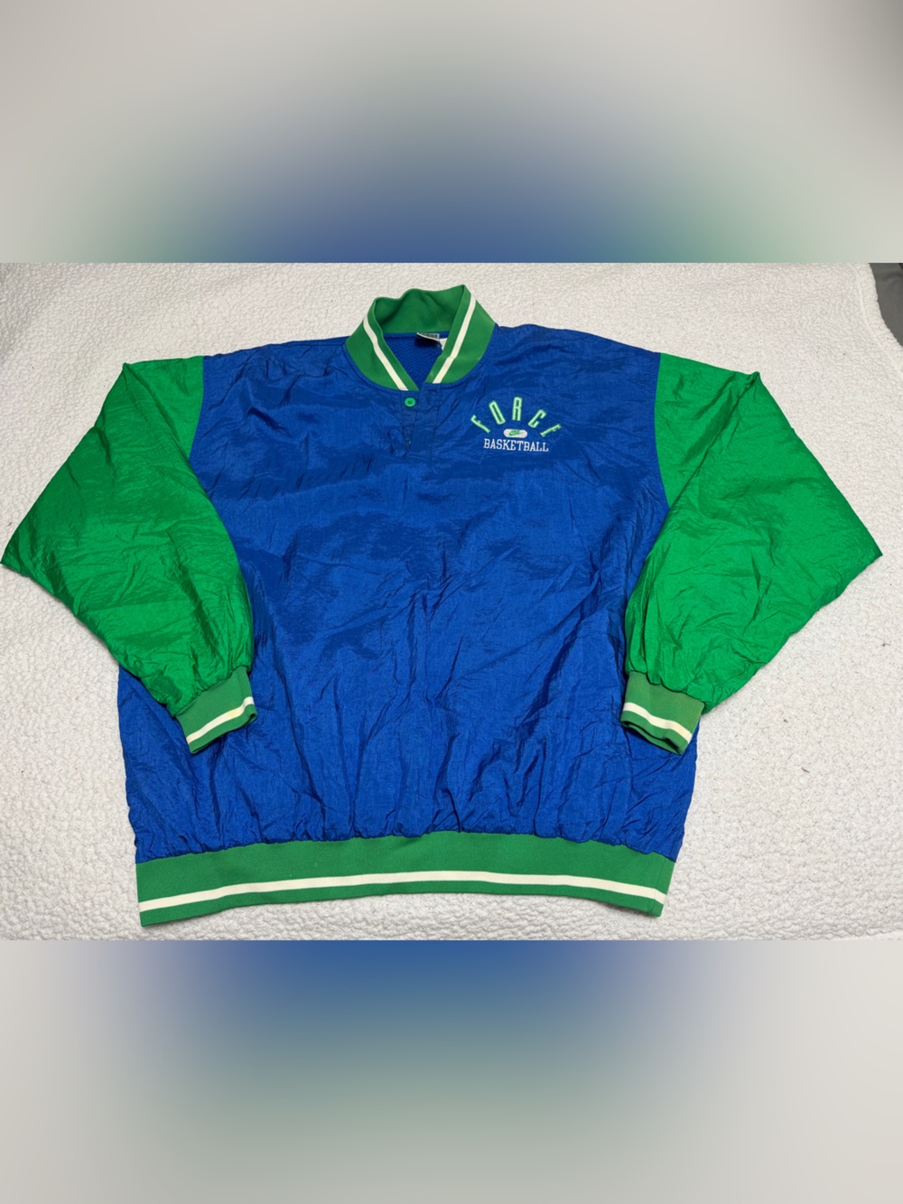 RARE DEADSTOCK Vintage 90s Nike Force Basketball Bomber Jacket XXLT 2XLT MAVS